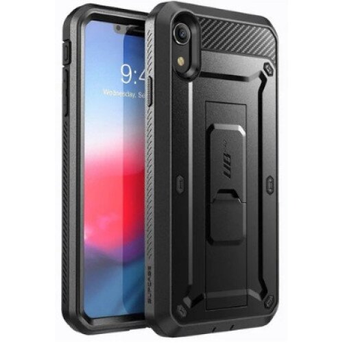 SUPCASE iPhone XR Unicorn Beetle Pro Full-Body Holster Case - Black