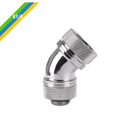 Thermaltake Pacific G14 PETG Tube 45-Degree Compression 16mm OD - Chrome