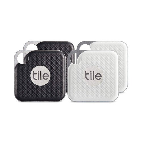 Tile Pro GPS Tracker (2018) - Combo 4-Pack (2 Black & 2 White)