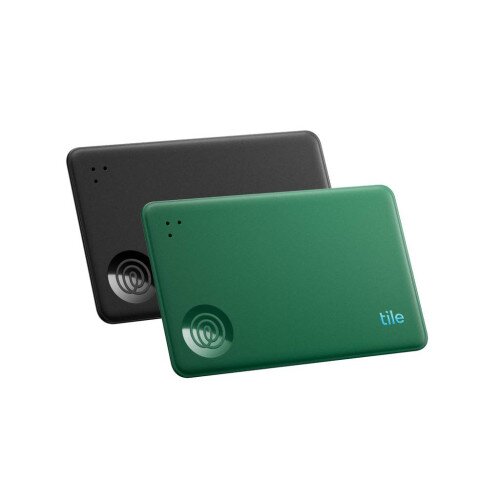 Tile Slim Wallet Bluetooth Tracker (2024) - Green Surf / Black - 2-Pack