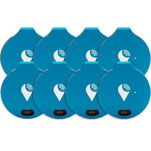 TrackR Bravo Generation 3 Bluetooth Tracking Device, Item Tracker, Phone Finder - 8 Device Pack - Blue