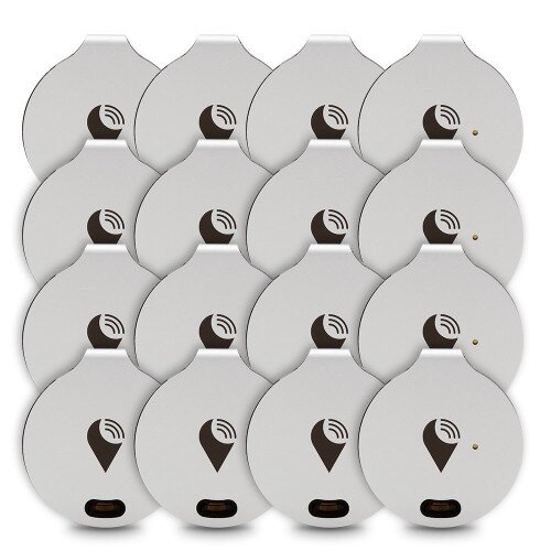 TrackR Bravo Generation 3 Bluetooth Tracking Device, Item Tracker, Phone Finder - 16 Device Pack - Silver