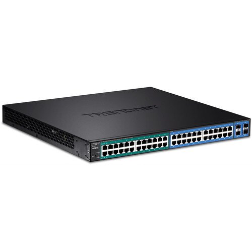 TRENDnet 48-Port Gigabit PoE+ Managed Layer 2 Switch with 4 shared SFP slots