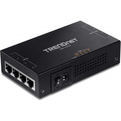 TRENDnet 65W 4-Port Gigabit PoE+ Injector