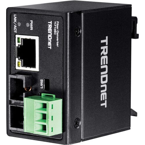TRENDnet Hardened Industrial 100Base-FX Multi-Mode SC Fiber Converter (2 km, 1.2 mi.)