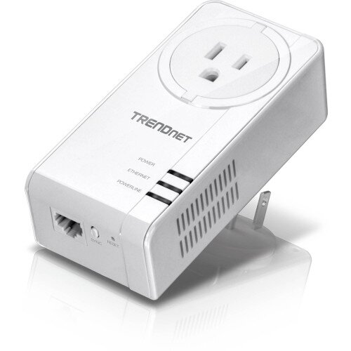 TRENDnet Powerline 1300 AV2 Adapter with Built-in Outlet - US
