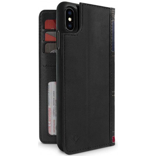 Twelve South BookBook for iPhone XS Max Vintage Wallet Case - Black