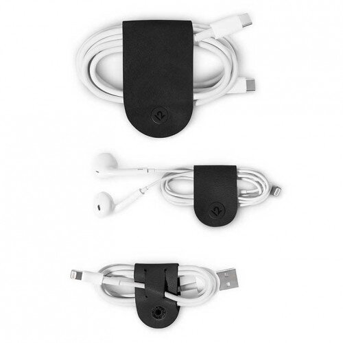 Twelve South CableSnap Leather Cable Organizer - Black