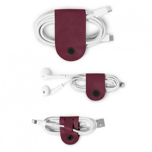 Twelve South CableSnap Leather Cable Organizer - Marsala
