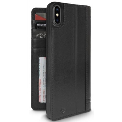 Twelve South Journal for iPhone XS Max Leather Wallet Case - Black
