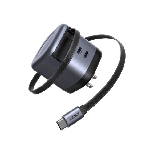 Ugreen 45W 3 in 1 GaN USB-C Charger with Retractable Cable