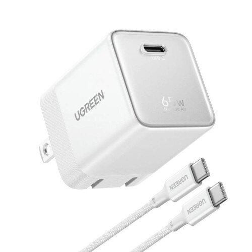 Ugreen Nexode Air USB-C Charger (65W, GaN, Foldable Plug) - White