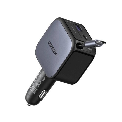 Ugreen Nexode Car Charger 60W with Retractable USB-C Cable