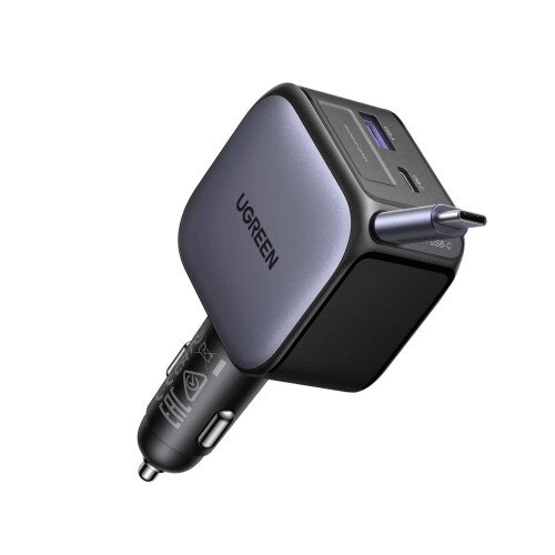 Ugreen Nexode Car Charger 90W with Retractable USB-C Cable