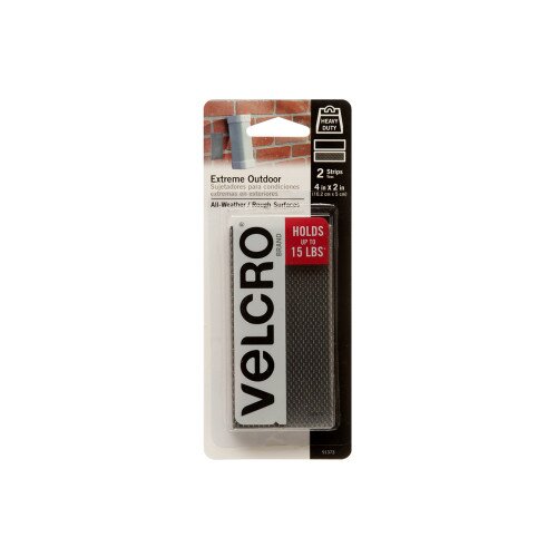 VELCRO Brand Extreme Outdoor fastener - 4in x 2in - Strips - Titanium