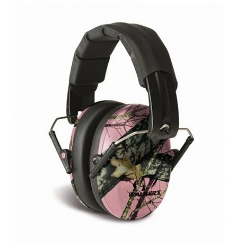 Walkers Game Ear Pro Low Profile Folding Muff - Pink Mossy Oak