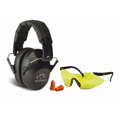 Walkers Game Ear Pro Safety Combo Kit With Muff, Sport Glasses & Foam TIps