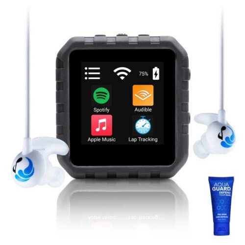 Underwater Audio Waterproof Delphin 2.0 Bundle for Swimming - Swimbuds Sport - 8GB