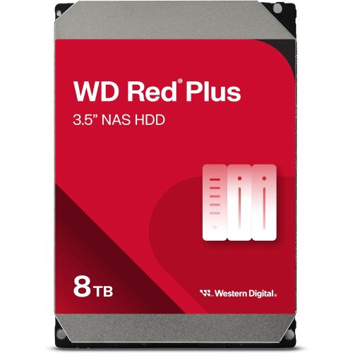 WD Red Plus 3.5" NAS Internal Hard Drive - 256MB - 8TB - 5640RPM