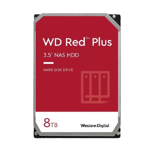 WD Red Plus NAS Internal Hard Drive - 128MB - 8TB - 5640RPM