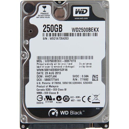 WD Black Mobile Internal Hard Drive - 250GB