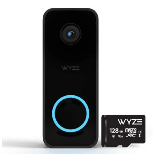 Wyze Labs Video Doorbell v2 2K Porch Protection + Chime Controller + 128GB MicroSD Card