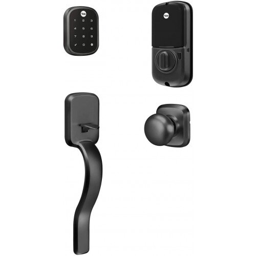 Yale Assure Lock SL with Ridgefield Handleset - Wi-Fi And Bluetooth - Black Suede