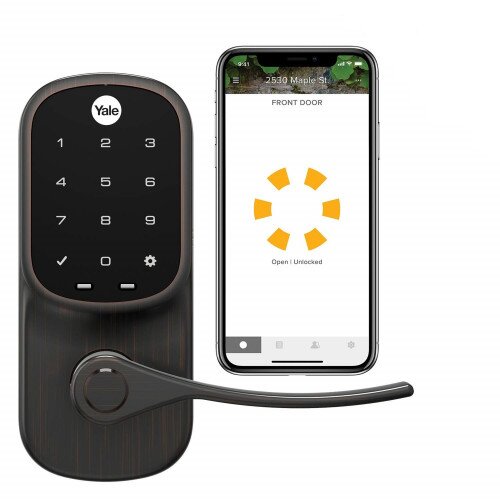 Yale Assure Lock With Bluetooth Connected by August Touchscreen Lever - Oil Rubbed Bronze Permanent