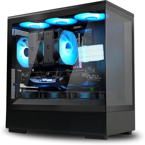 Zalman P10 mATX Panoramic Glass Gaming PC Case - Black