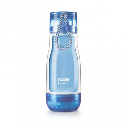 Zoku 12oz Glass Core Bottle - Blue