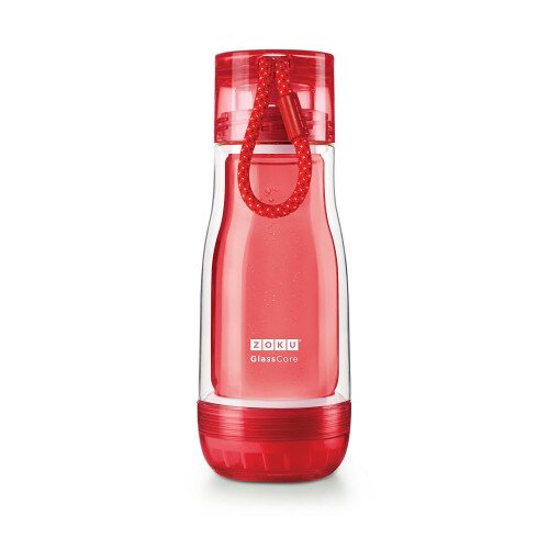 Zoku 16oz Glass Core Bottle - Red
