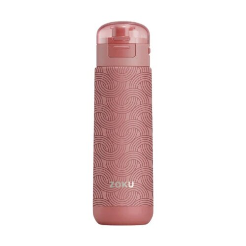 Zoku 18oz Stainless Steel Sports Bottle - Pink Geo