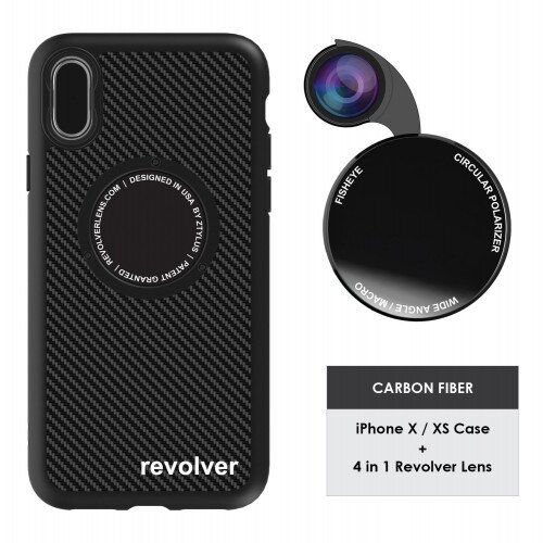 Ztylus Revolver M Series Lens Kit Carbon Fiber for iPhone X / XS - 4 in 1 Lens - Black