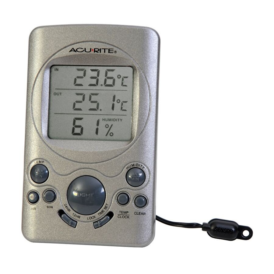 Acurite -4 deg F to 158 deg Fahrenheit Black Window Thermometer