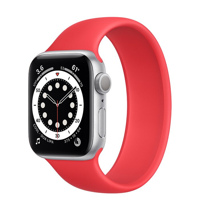 Apple Watch Series 6 Silver Aluminum Case with Solo Loop - 40mm - Size-5 -  Product Red