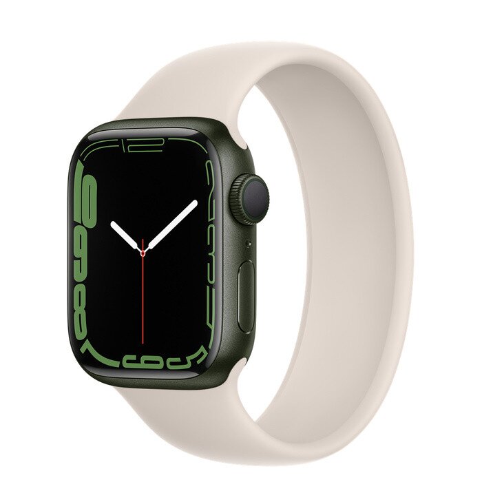 Apple Watch Series 7 Green Aluminum Case with Solo Loop - Starlight - 41mm  - 1