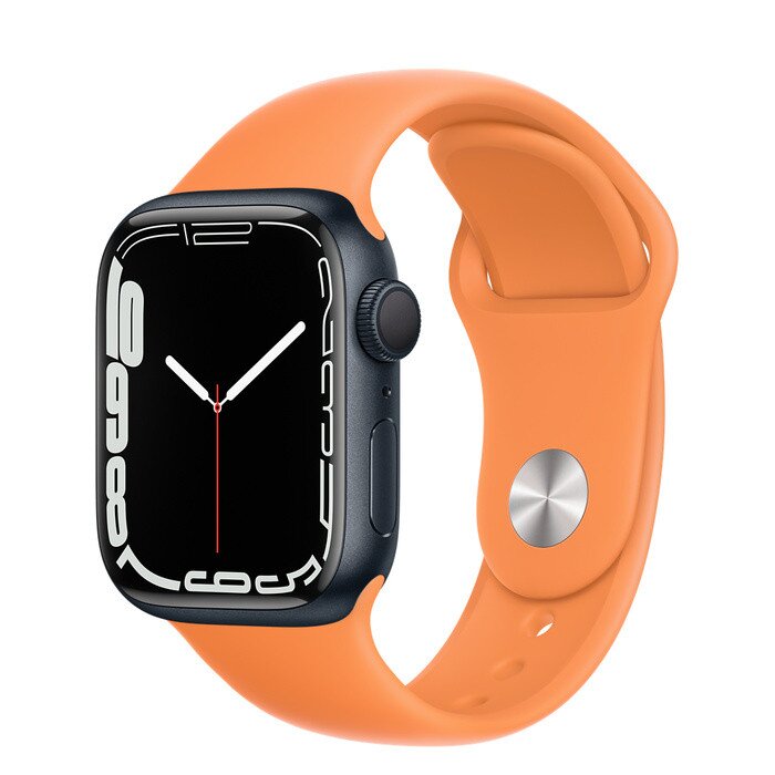 Apple Watch Series 7 Midnight Aluminum Case with Sport Band - Marigold -  41mm