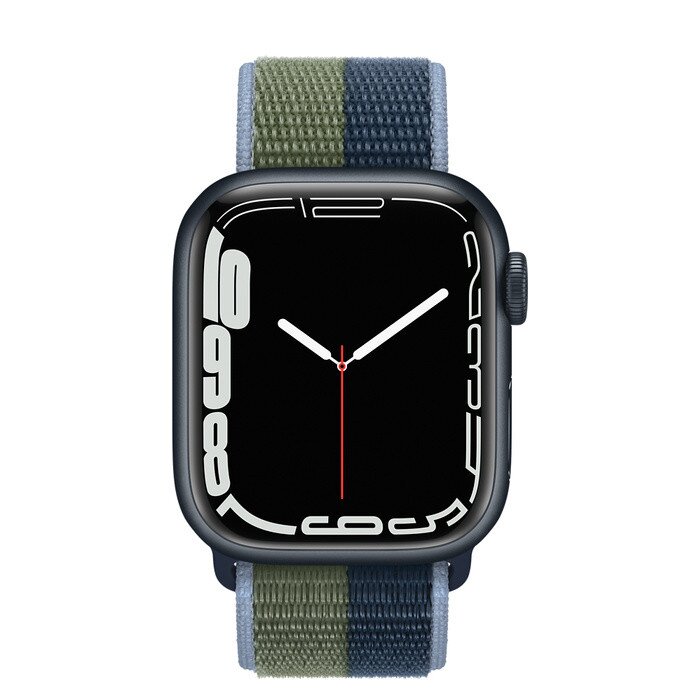 Buy Apple Watch Series 7 Midnight Aluminum Case with Sport Loop - Abyss Blue/Moss Green - 41mm 