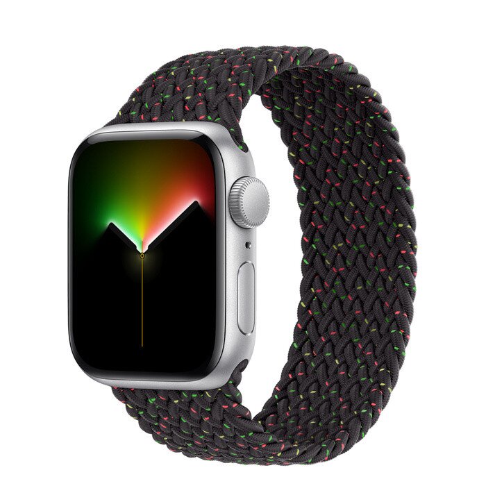 Buy Apple Watch Series SE Silver Aluminum Case with Braided Solo Loop - Black Unity - 40mm - 3 