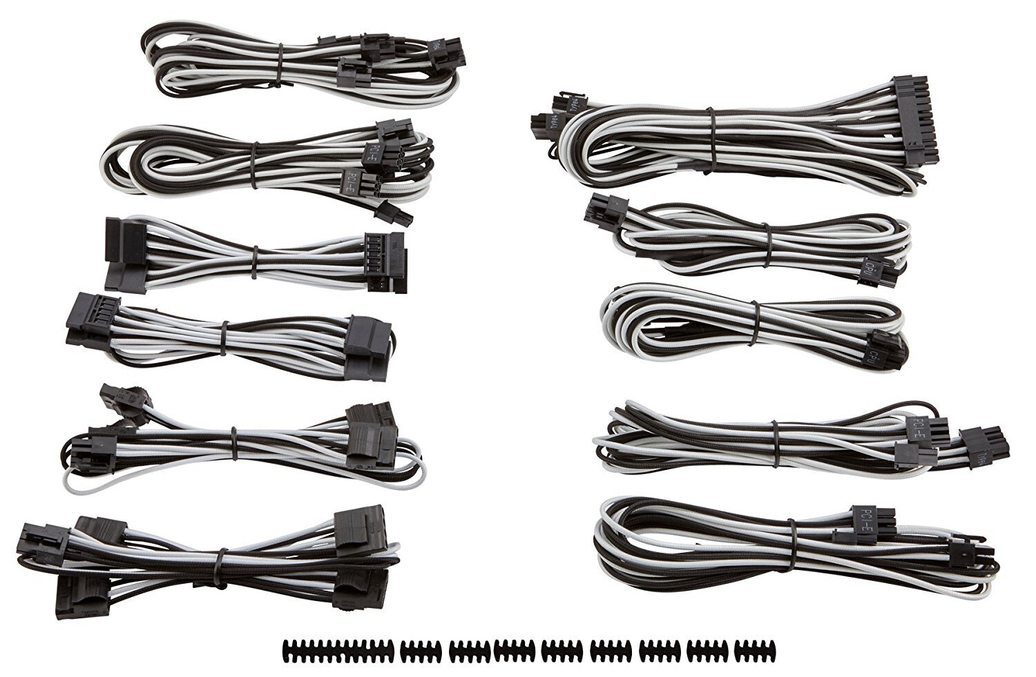 Fantastiske Komprimere Ideel Buy Corsair Premium Individually Sleeved PSU Cable Kit Pro Package, Type 4  (Generation 3) - White/Black online Worldwide - Tejar.com