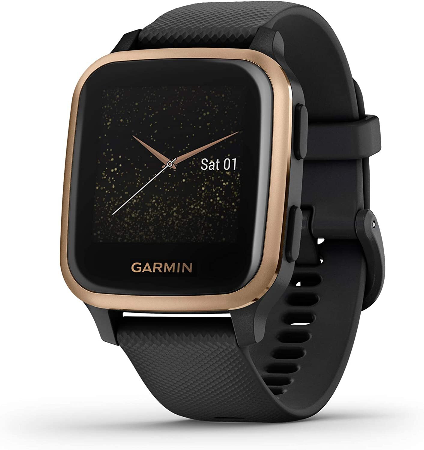 Garmin 010-02426-01 Venu Sq Music Edition (Rose Gold Aluminum Bezel with  Light Sand Case and Silicone Band) 