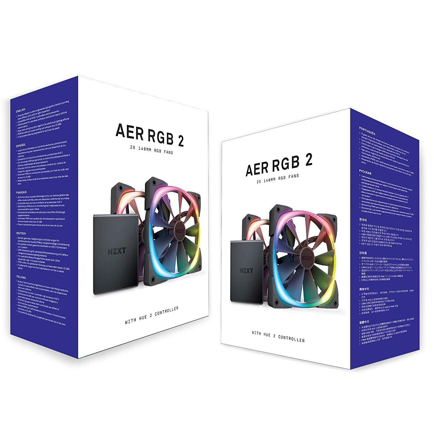 Stien mund slå Buy NZXT Aer RGB 2 Starter Kit RGB Fans with HUE 2 Controller - 120mm x 2  online Worldwide - Tejar.com