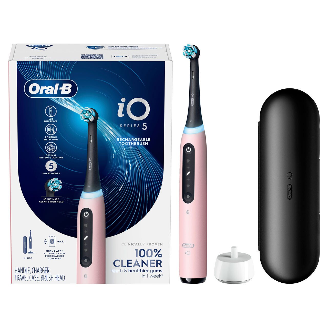 Order Oral-B iO Series 5 Rechargeable Electric Toothbrush - Blush Pink ...