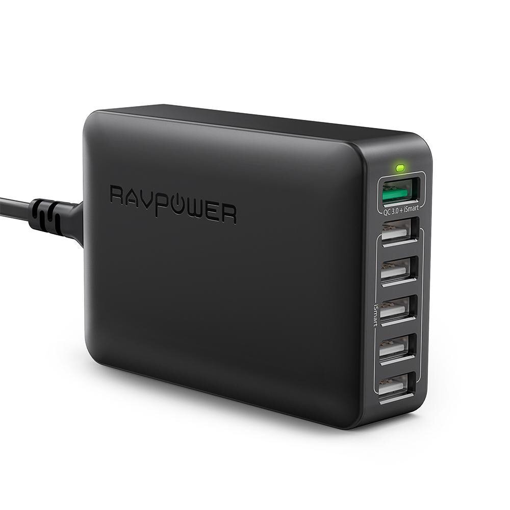 Order RAVPower Turbo 60W 6-Port Desktop Charger - Black Worldwide ...