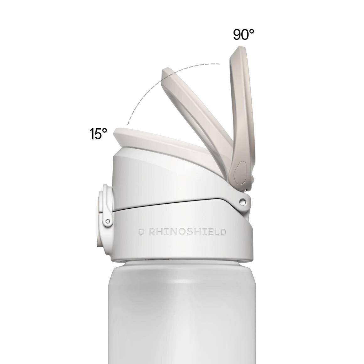 RhinoShield AquaStand Bottle with MagSafe Compatible Phone Grip - White -  Tritan - with Straw