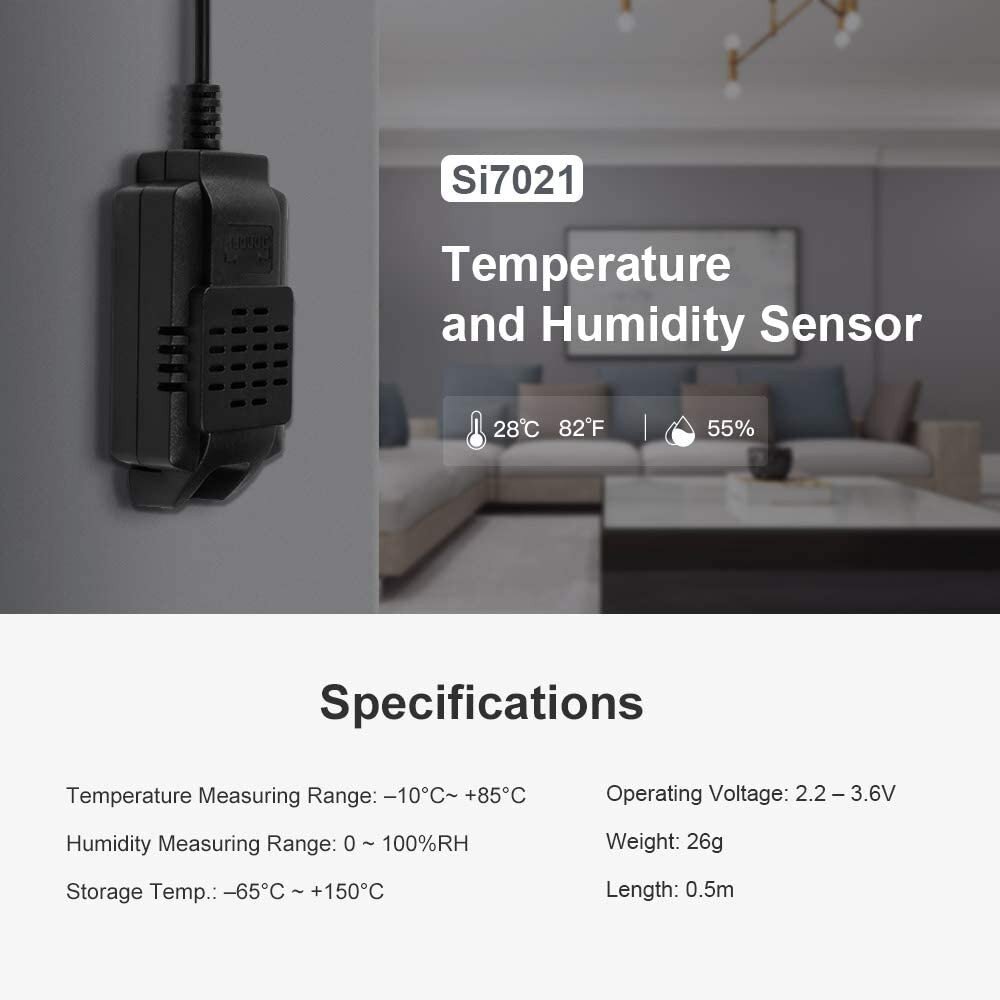 sonoff sensor si7021 temperature and humidity