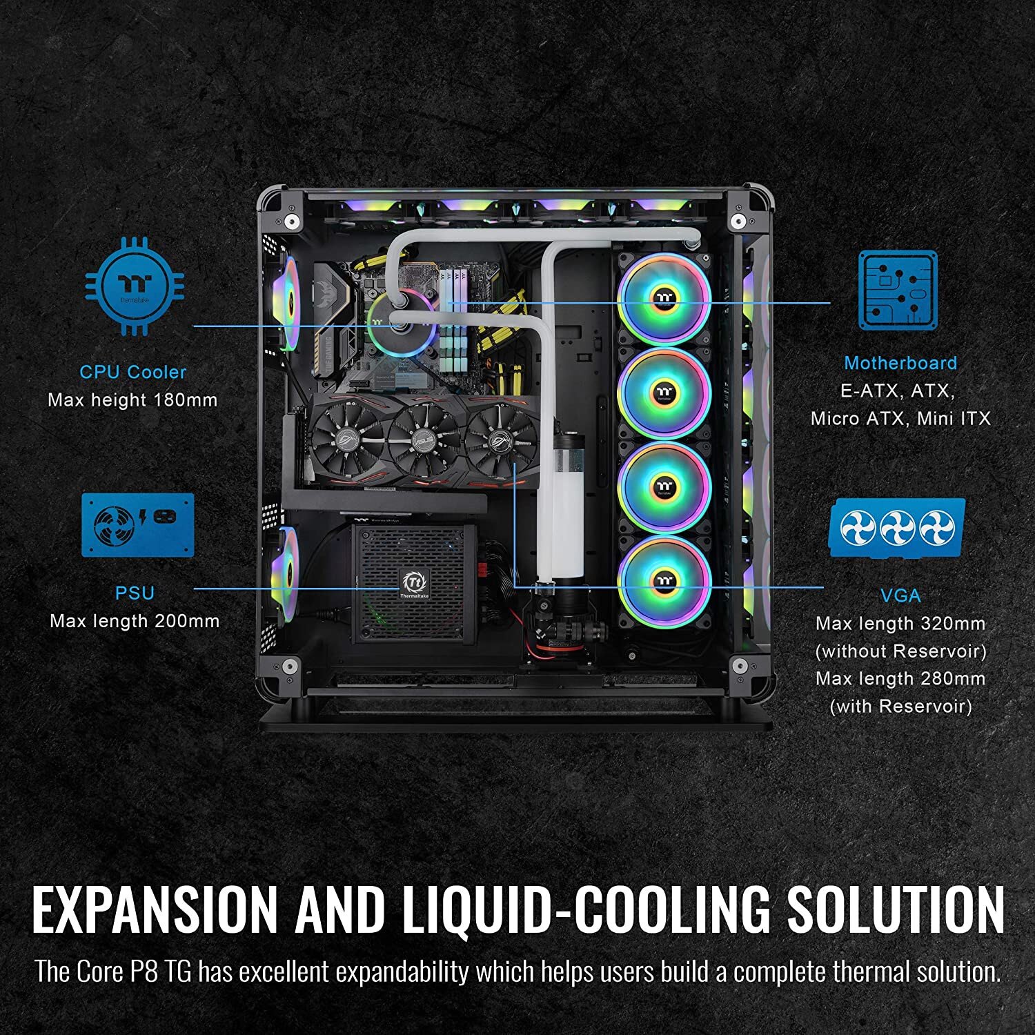 Buy Thermaltake Core P8 Tempered Glass Full Tower Chassis Computer