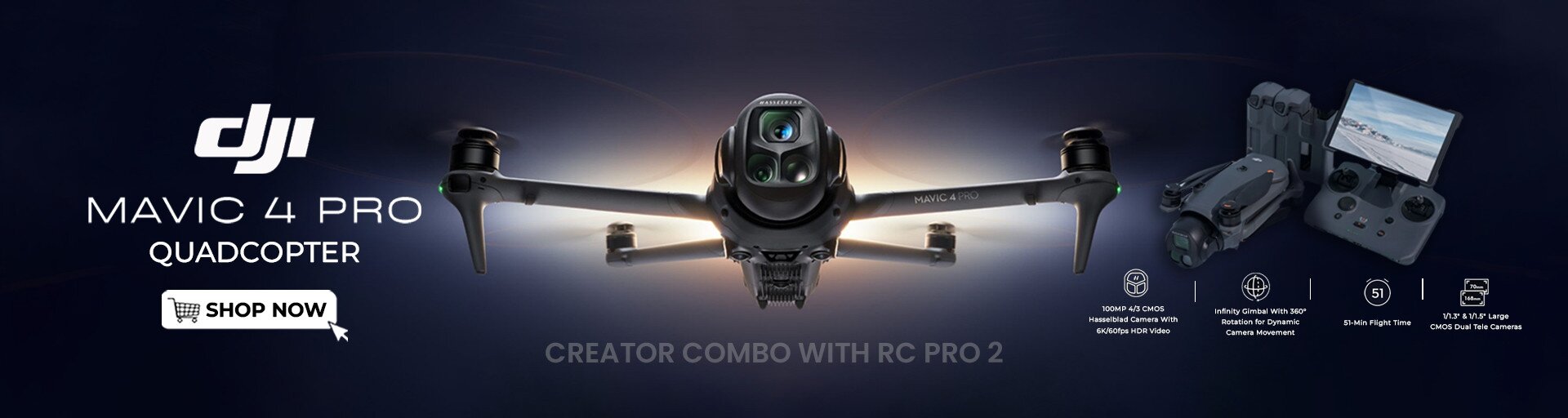 DJI Mavic 4 Pro Quadcopter - 512GB Creator Combo (RC Pro 2)